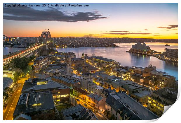 Sydney Dawning Print by peter tachauer