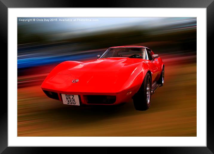 Corvette Stingray Framed Mounted Print by Chris Day