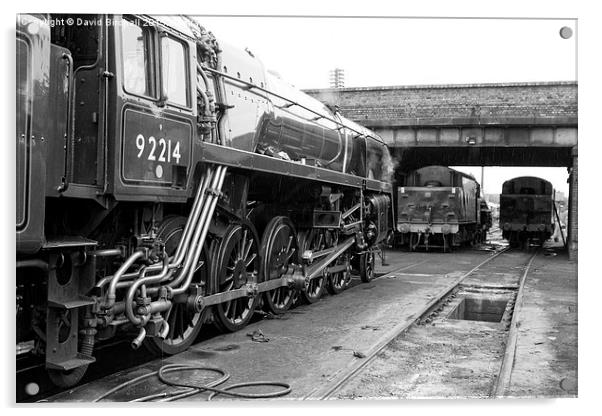  Locomotive 92214 Simmering In The Yard Acrylic by David Birchall