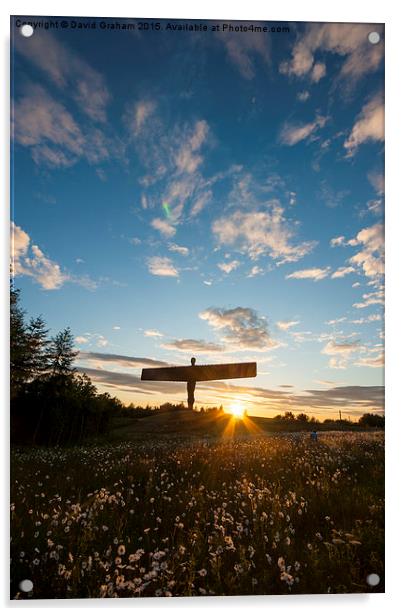 The Angel of the North at Sunset Acrylic by David Graham