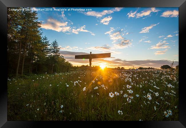 The Angel of the North at Sunset Framed Print by David Graham