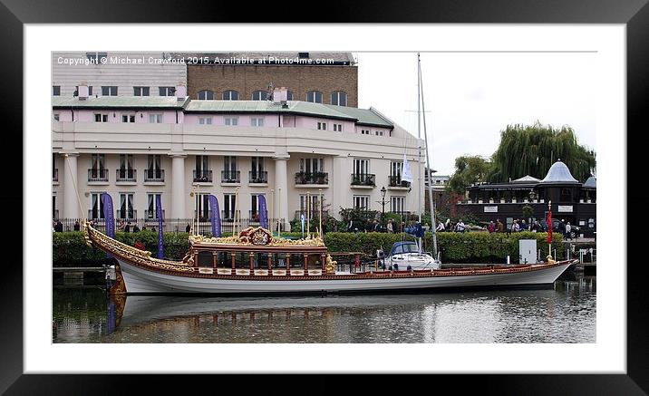  Royal Barge in dock near Covent Garden Framed Mounted Print by Michael Crawford