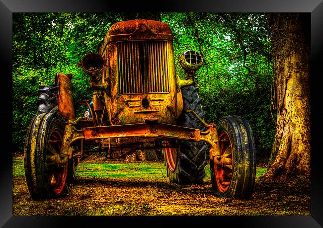Rusty tractor HDR Framed Print by Gary Schulze