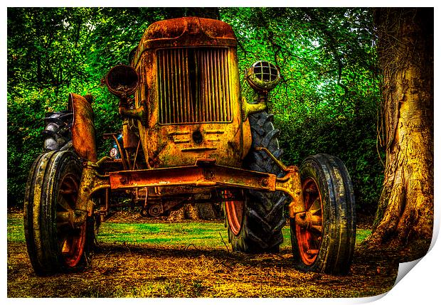 Rusty tractor HDR Print by Gary Schulze