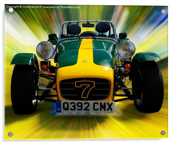 Caterham 7 Acrylic by Chris Day