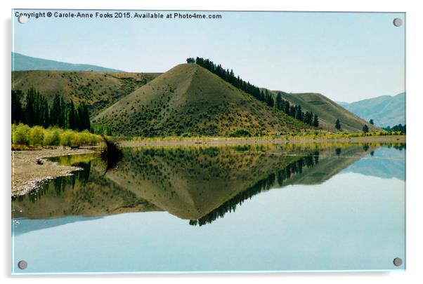 Cromwell Dam Reflections, New Zealand Acrylic by Carole-Anne Fooks