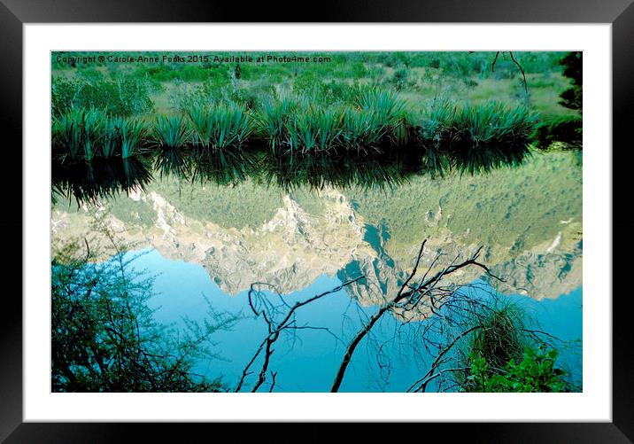  Mirror Lakes #2, New Zealand Framed Mounted Print by Carole-Anne Fooks