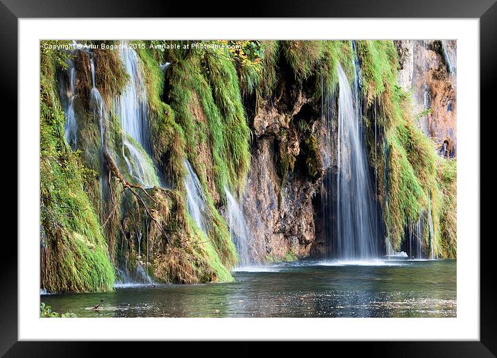 Waterfalls Framed Mounted Print by Artur Bogacki