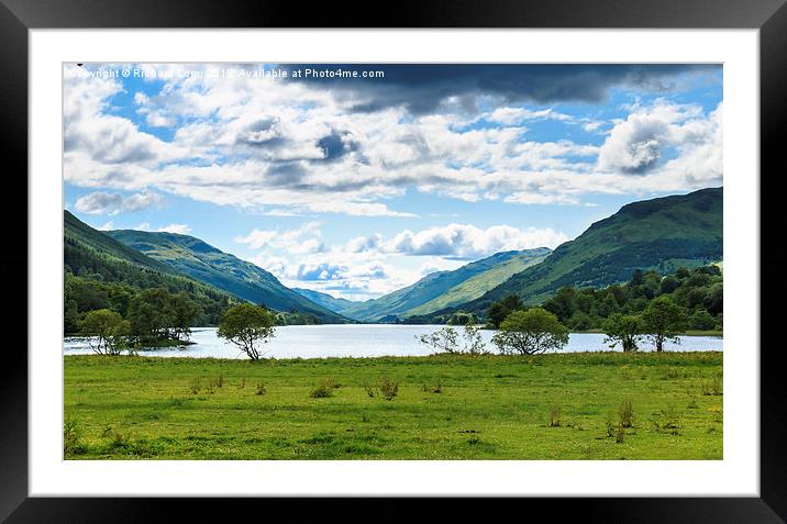 View down Loch Voil Scotland Framed Mounted Print by Richard Long