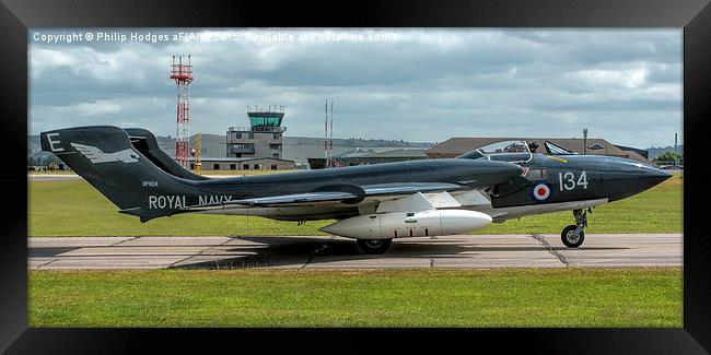 de Havilland Vixen taxiing to dispersal.  (1) Framed Print by Philip Hodges aFIAP ,