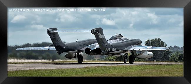 de Havilland Vixen taxiing to dispersal.  (2)  Framed Print by Philip Hodges aFIAP ,