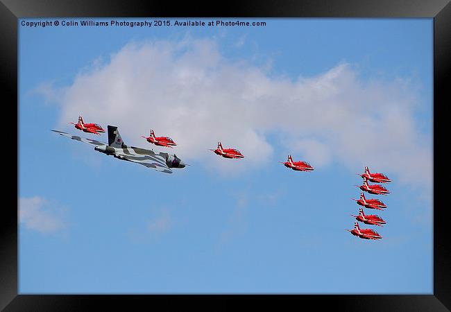   Final Vulcan flight with the red arrows 4 Framed Print by Colin Williams Photography