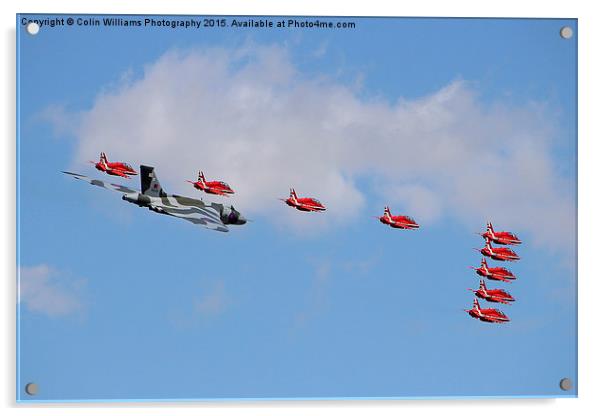   Final Vulcan flight with the red arrows 4 Acrylic by Colin Williams Photography