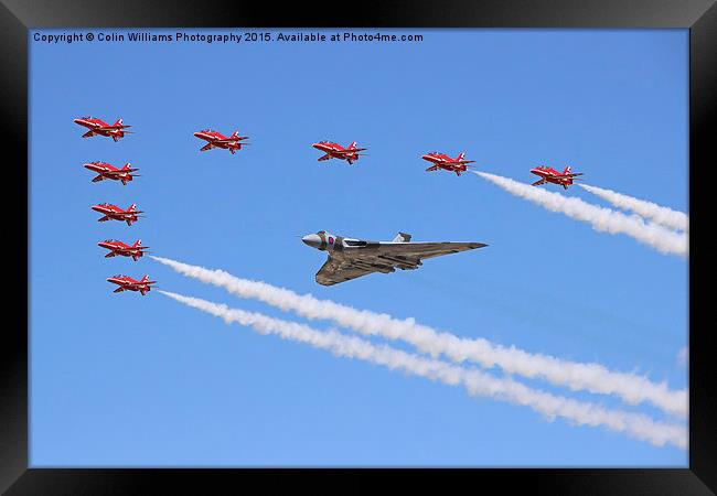  Final Vulcan flight with the red arrows 6 Framed Print by Colin Williams Photography