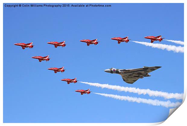  Final Vulcan flight with the red arrows 7 Print by Colin Williams Photography