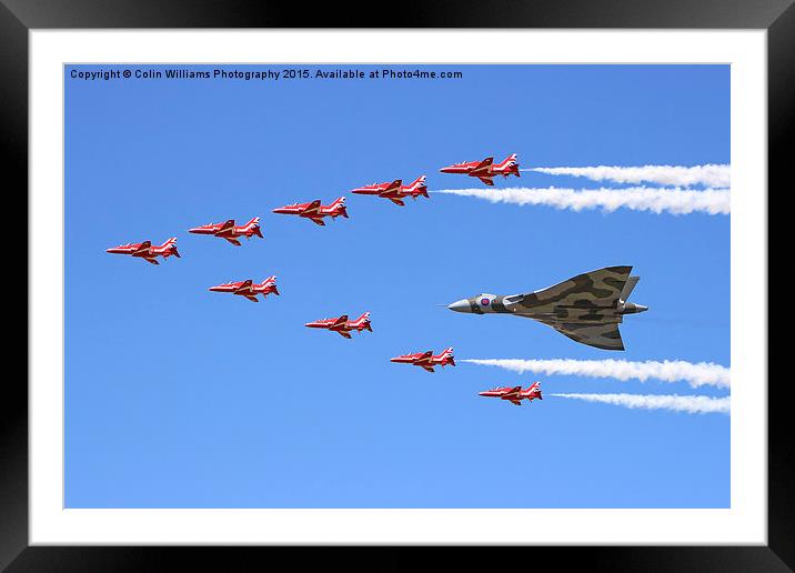  Final Vulcan flight with the red arrows 8 Framed Mounted Print by Colin Williams Photography