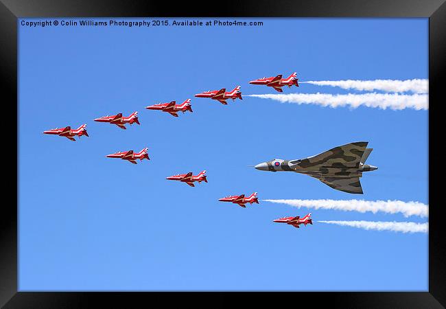  Final Vulcan flight with the red arrows 8 Framed Print by Colin Williams Photography