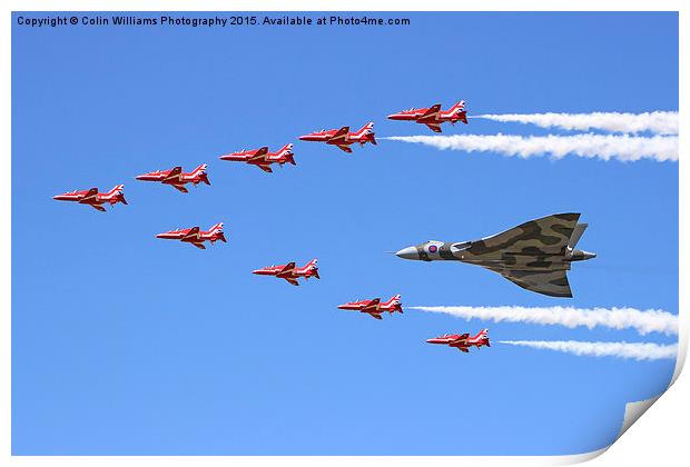  Final Vulcan flight with the red arrows 8 Print by Colin Williams Photography