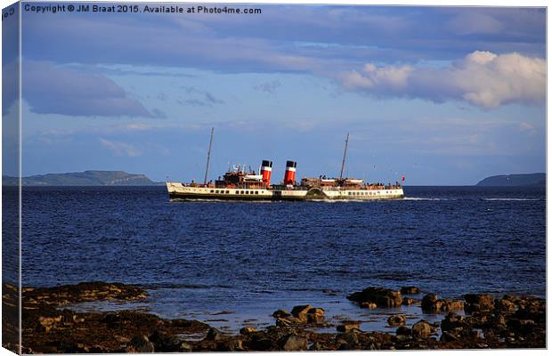Majestic Paddle Steamer on the Firth of Clyde Canvas Print by Jane Braat