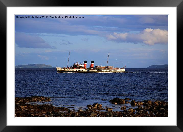 Majestic Paddle Steamer on the Firth of Clyde Framed Mounted Print by Jane Braat