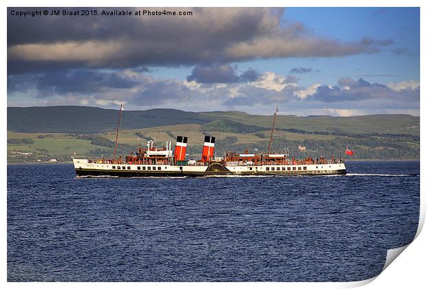 Majestic Paddle Steamer Waverley on the Clyde Print by Jane Braat