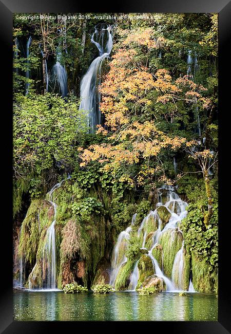 Autumn Waterfalls Framed Print by Artur Bogacki