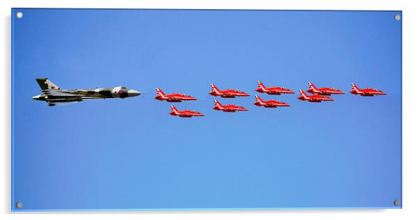 Vulcan With The Red Arrows Acrylic by J Biggadike