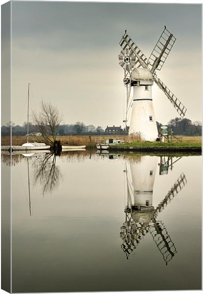 Thurne Mill in January Canvas Print by Stephen Mole