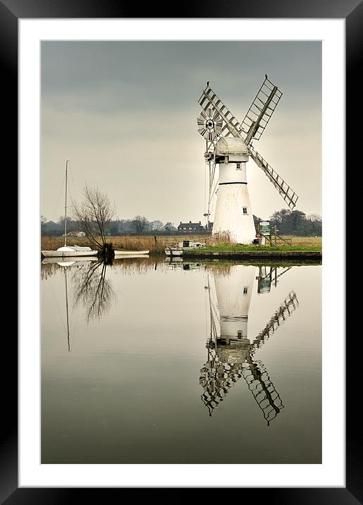 Thurne Mill in January Framed Mounted Print by Stephen Mole