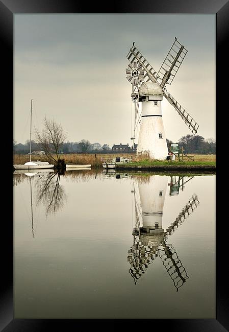 Thurne Mill in January Framed Print by Stephen Mole
