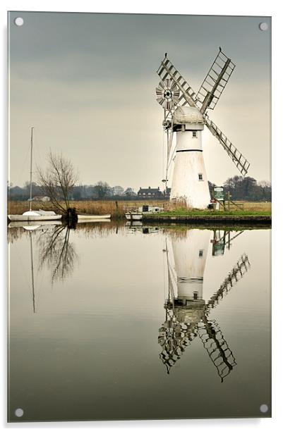 Thurne Mill in January Acrylic by Stephen Mole