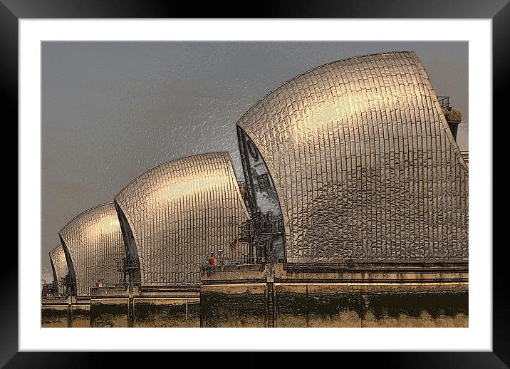 Thames Barrier Wrapped Framed Mounted Print by Karen Martin