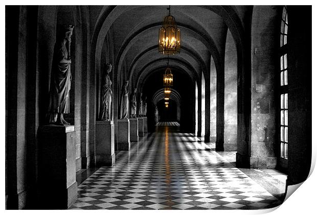Corridors of Versailles Print by john joyce