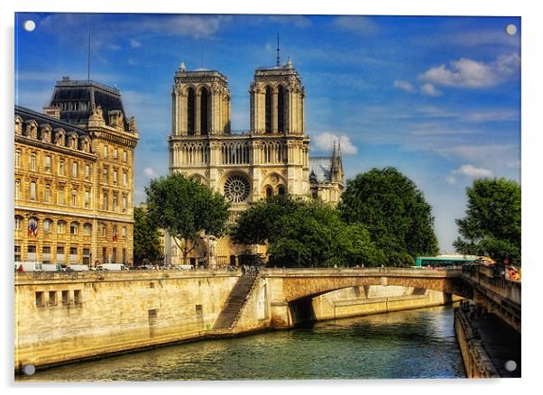 Notre Dame of Paris Acrylic by Paul Piciu-Horvat