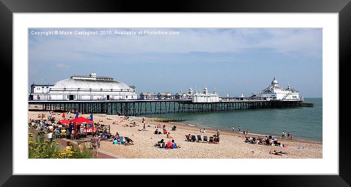  Eastbourne Pier & Beach Framed Mounted Print by Marie Castagnoli