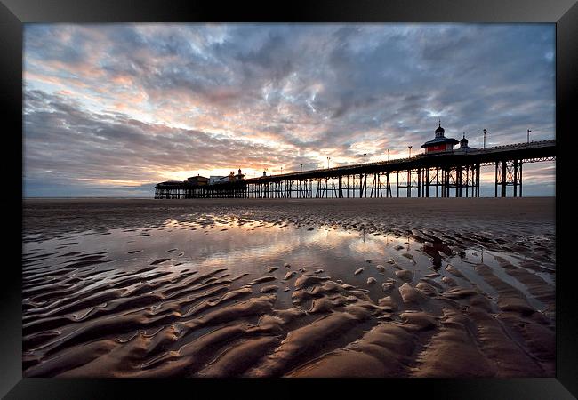  Last Light On The Beach By North Pier Framed Print by Gary Kenyon