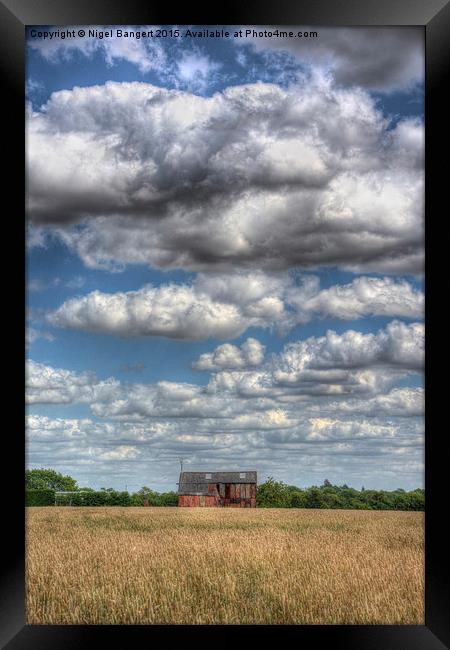  Grain Barn and Barley Field Framed Print by Nigel Bangert