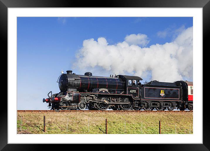 Steam train passing on an embankment  Framed Mounted Print by Ian Duffield