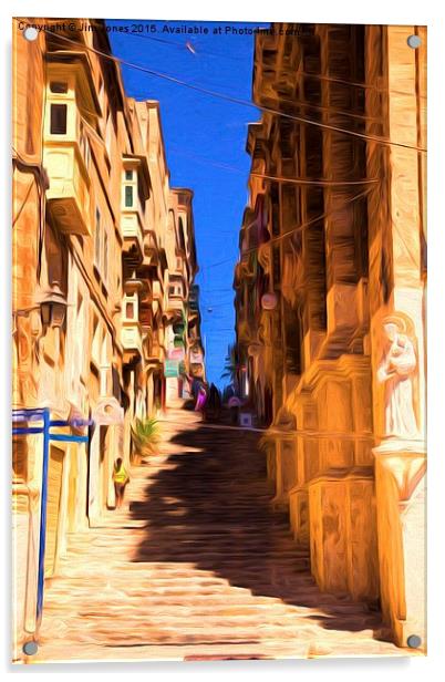  Valletta stairs Acrylic by Jim Jones