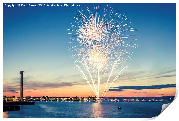 FIREWORKS IN WEYMOUTH Print by Paul Brewer