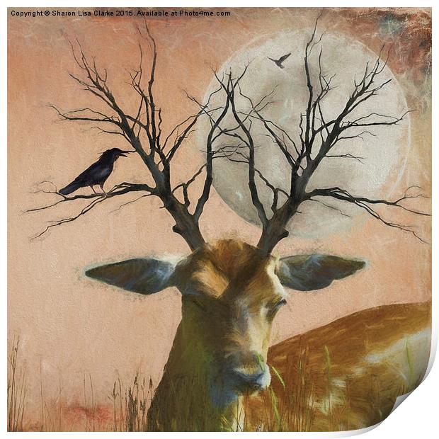  Goodnight Deer Print by Sharon Lisa Clarke