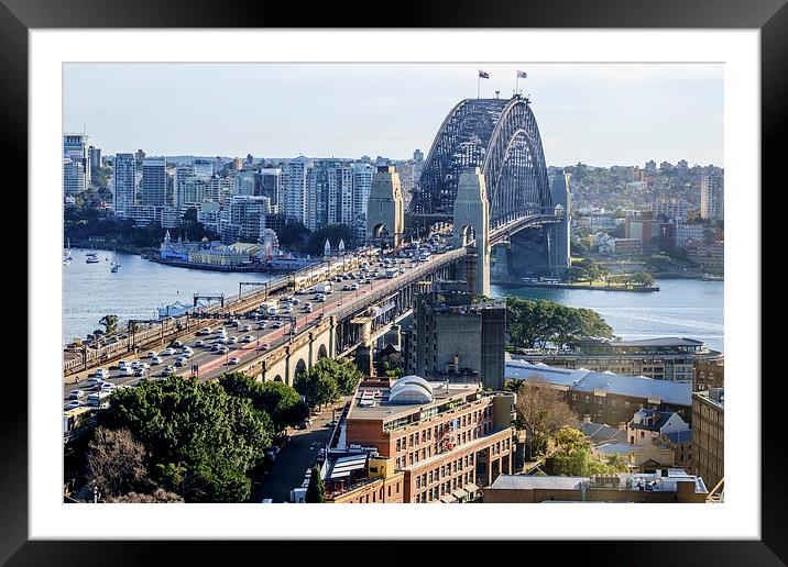  Rush Hour Sydney Harbour Bridge Framed Mounted Print by peter tachauer
