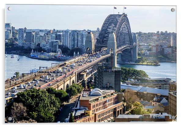  Rush Hour Sydney Harbour Bridge Acrylic by peter tachauer