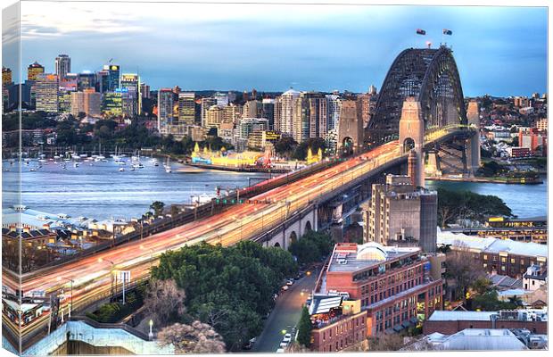  Bright Lights of Sydney Canvas Print by peter tachauer