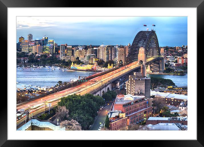  Bright Lights of Sydney Framed Mounted Print by peter tachauer