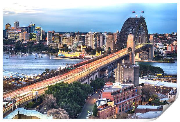  Bright Lights of Sydney Print by peter tachauer
