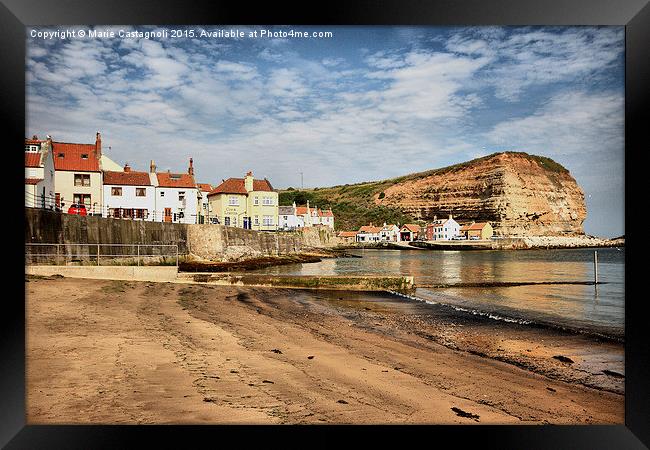  Staithes Fishing Village Framed Print by Marie Castagnoli