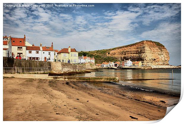  Staithes Fishing Village Print by Marie Castagnoli