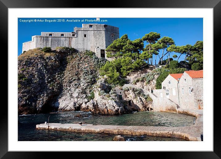 Fort Lovrijenac and Bay Pier in Dubrovnik Framed Mounted Print by Artur Bogacki