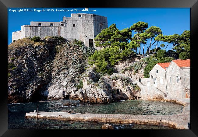 Fort Lovrijenac and Bay Pier in Dubrovnik Framed Print by Artur Bogacki